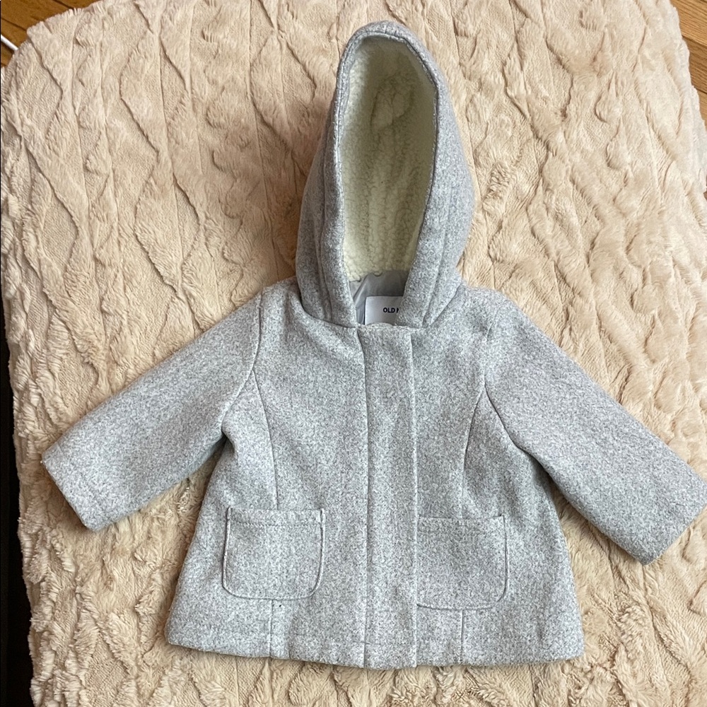 Old Navy Gray Kids Pea Coat with Hood